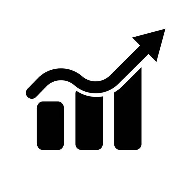 Icono Silueta Gráfico Barras Crecimiento Lento Vector Editable — Vector de stock