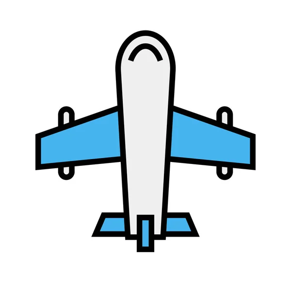 Flat Design Airplane Icon Flight Editable Vector — Stock Vector