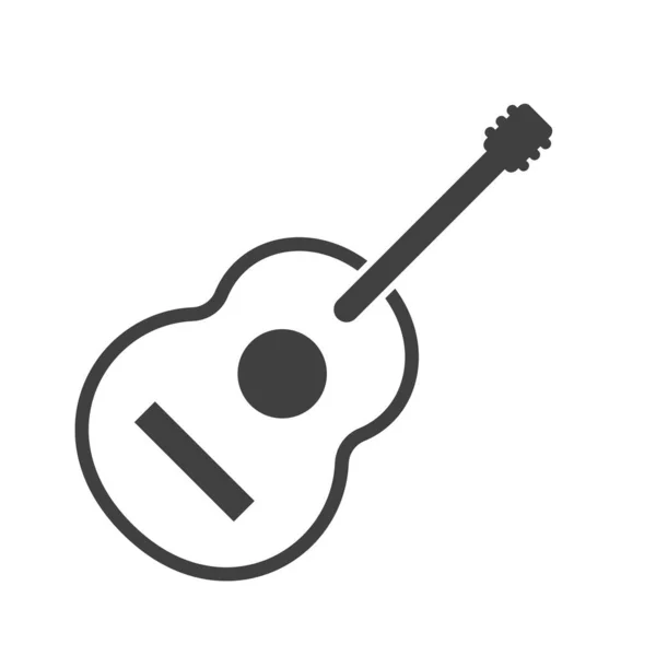 Einfache Ikone Der Gitarre Musikinstrument Editierbarer Vektor — Stockvektor