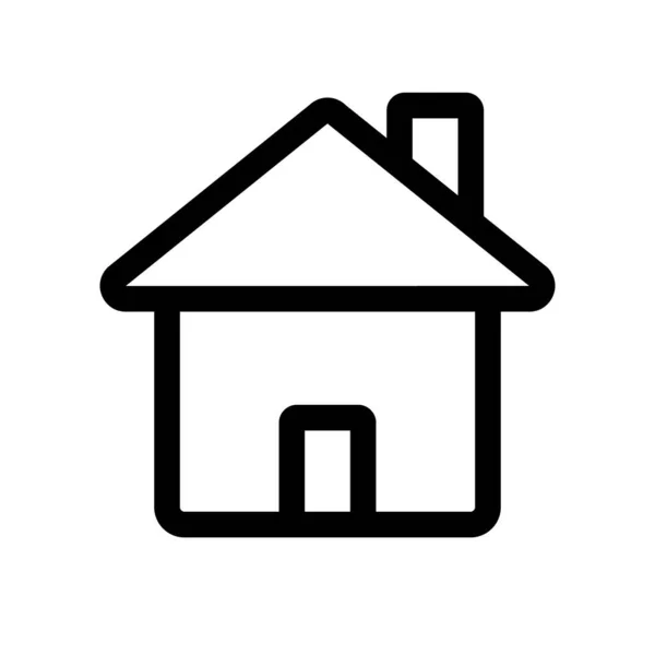 Значок Дома Простым Дымоходом Жилье Редактируемый Вектор — стоковый вектор