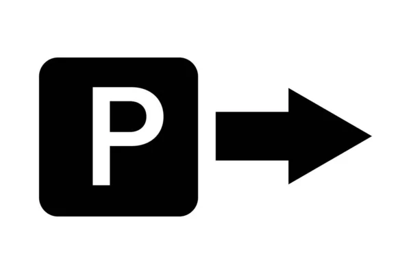 停车标志和箭头轮廓图标 可编辑矢量 — 图库矢量图片