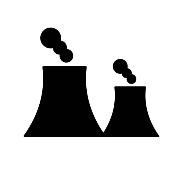 Reaktor Siluett Ikon Kärnkraft Redigerbar Vektor — Stock vektor