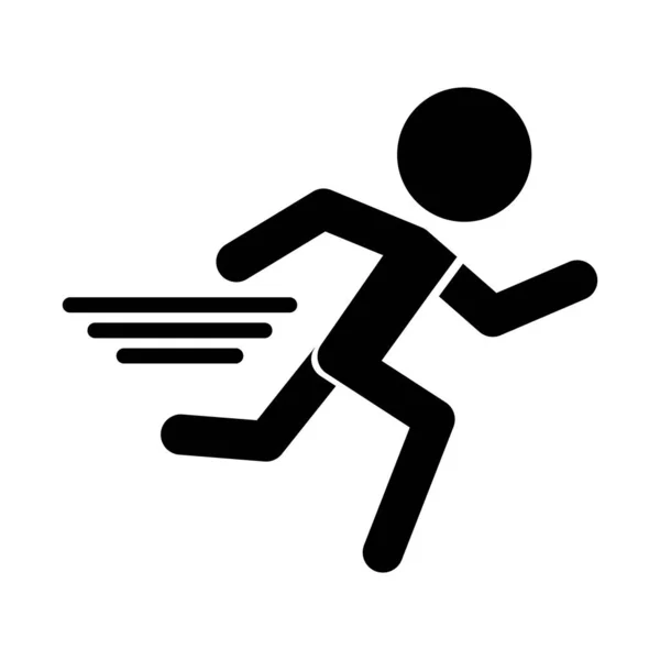 Icono Silueta Persona Corriendo Corriendo Rápido Vector Editable — Archivo Imágenes Vectoriales