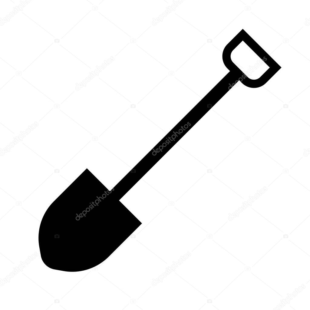 Shovel silhouette icon. Dig. Mining. Editable vector.