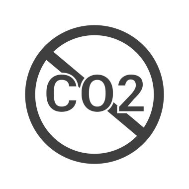 CO2 yönetmeliği. Karbondioksit yasağı. Düzenlenebilir vektör.