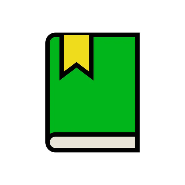 Flaches Design Buch Symbol Mit Lesezeichen Editierbarer Vektor — Stockvektor