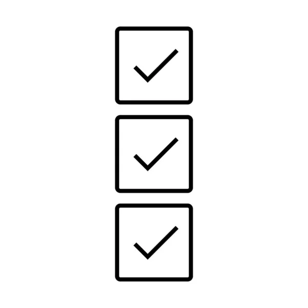 Simple Case Cocher Icône Liste Vecteur Modifiable — Image vectorielle