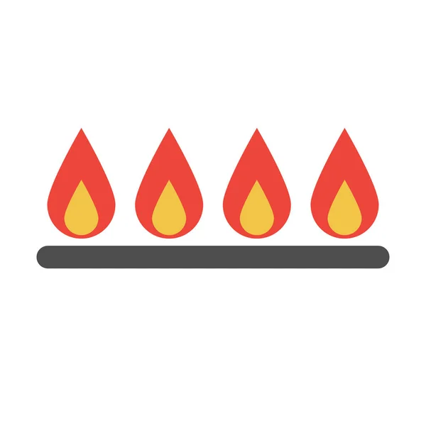 Απλή Σόμπα Γκαζιού Και Φωτιά Επεξεργάσιμο Διάνυσμα — Διανυσματικό Αρχείο