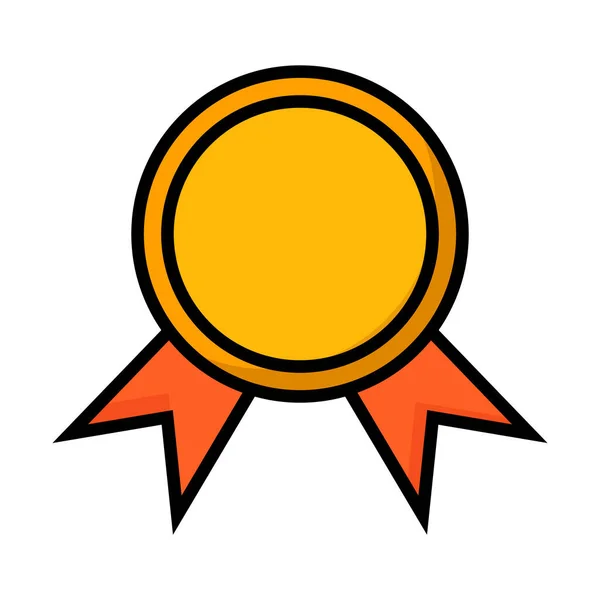Diseño Plano Icono Medalla Oro Campeonato Premio Vector Editable — Vector de stock