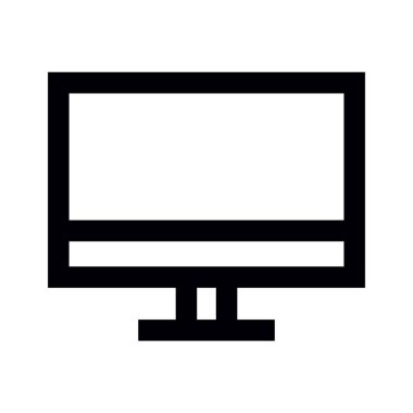 Basit masaüstü bilgisayar simgesi. Kişisel bilgisayar. Düzenlenebilir vektör.