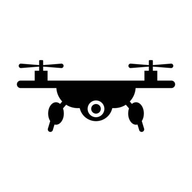 Drone siluet simgesi havada. Düzenlenebilir vektör.