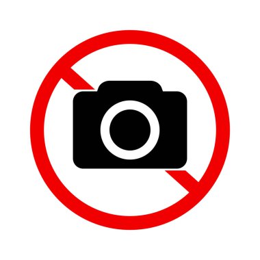 Kamera çekmek yok ve kameraya izin yok. Düzenlenebilir vektör.