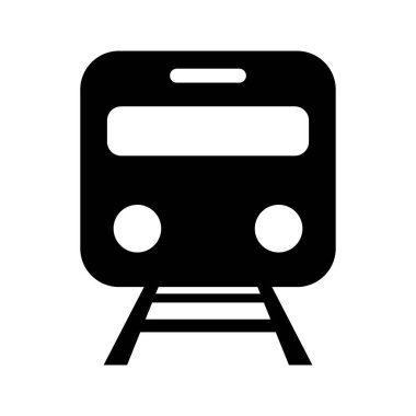 Tren ve demiryolu siluet ikonu. Banliyö. Düzenlenebilir vektör.