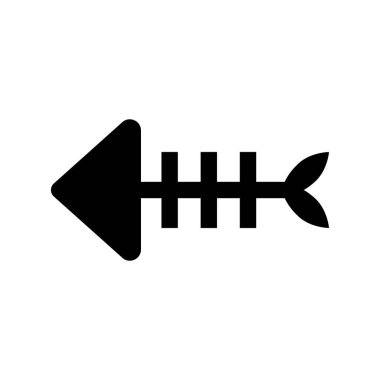 Balık kemiği silueti simgesi. Arta kalanlar. Düzenlenebilir vektör.