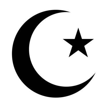 Hilal sembolü. İslami simge. Düzenlenebilir vektör.