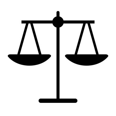 Denge ölçekli simge. Terazi simgesi. Düzenlenebilir vektör.