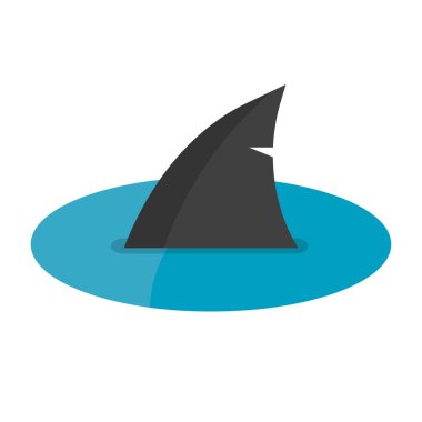 Köpekbalığı suda pusuda bekliyor. Köpekbalığı yüzgeci. Düzenlenebilir vektör.