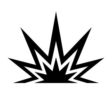 Yer patlaması siluet simgesi. Düzenlenebilir vektör.