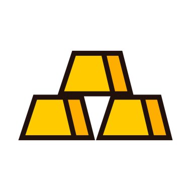 Altın külçeleri. Mal varlığı. Altın yatırım. Düzenlenebilir vektör.