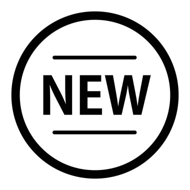 Yuvarlak yeni simge. Son haberler ve yeni ürün. Düzenlenebilir vektör.