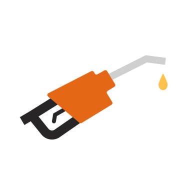 Benzin hortumu. Benzin doldur. Yakıt ikmali. Düzenlenebilir vektör.