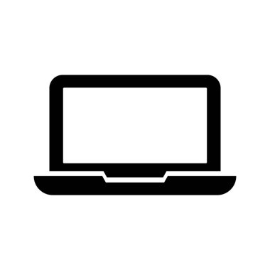 Laptop siluet simgesi. Taşınabilir bilgisayar. Düzenlenebilir vektör.