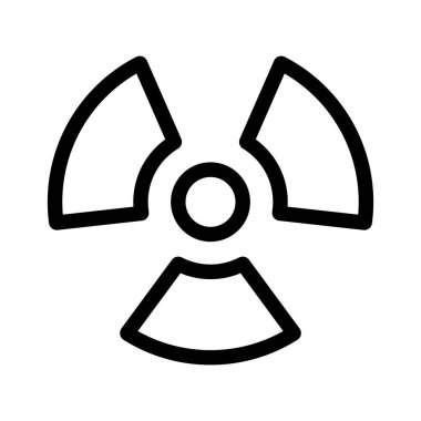 Basit bir radyoaktif tehlike sembolü. Nükleer ikon. Düzenlenebilir vektör.
