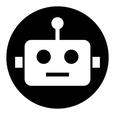 Yuvarlak robot düğmesi simgesi. Düzenlenebilir vektör.