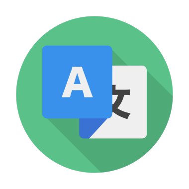 Modern tercüme ikonu ve gölge. Düzenlenebilir vektör.