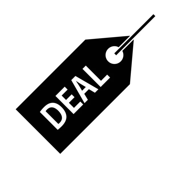 Deal Tag Sziluett Ikon Vágható Vektor — Stock Vector