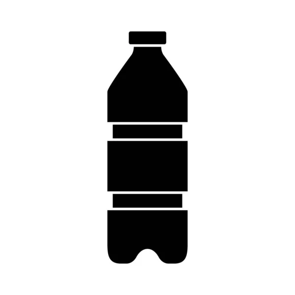 ペットボトルのシルエットアイコン ボトルを飲んで 編集可能なベクトル — ストックベクタ