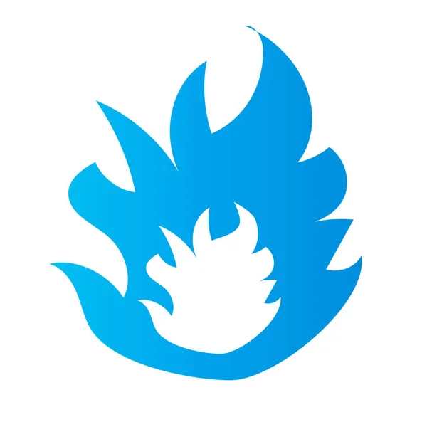 Icono Fuego Azul Ardiendo Vector Editable — Archivo Imágenes Vectoriales