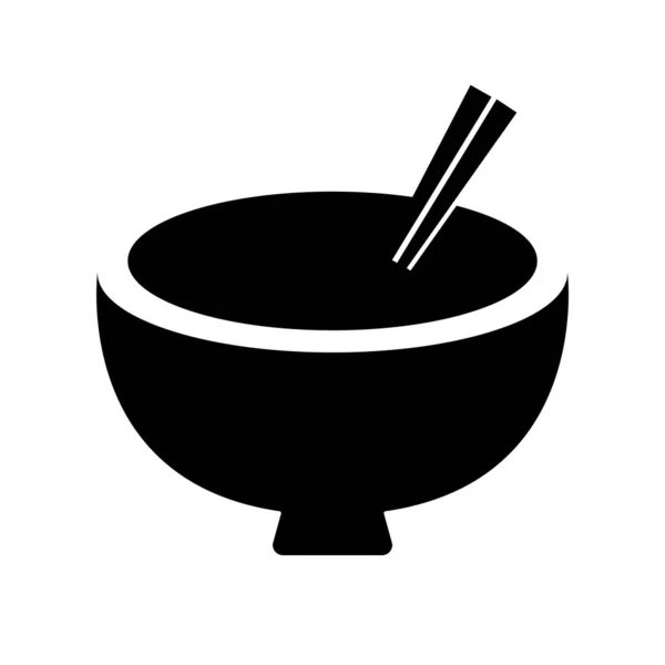 Значок Силуэта Тарелок Палочек Еды Питание Редактируемый Вектор — стоковый вектор