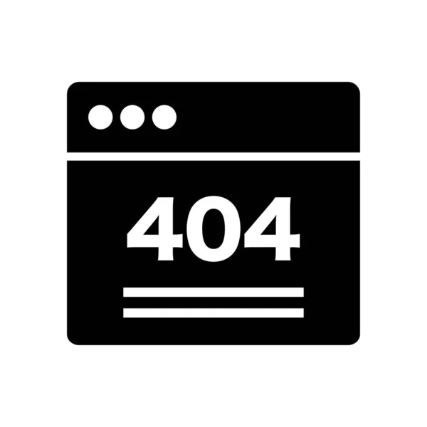 404 브라우저 실루엣 아이콘 — 스톡 벡터