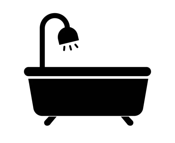 浴缸与淋浴间轮廓图标 可编辑矢量 — 图库矢量图片