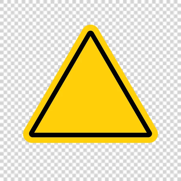 Signo Triángulo Amarillo Aislado Sobre Fondo Transparente Vector Editable — Vector de stock