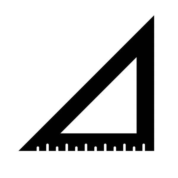 Icono Silueta Regla Triángulo Papelería Vector Editable — Vector de stock