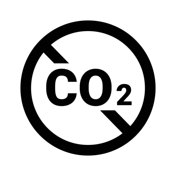 Co2 Prohibition Sign Carbon Dioxide Reduction Editable Vector — Stock Vector