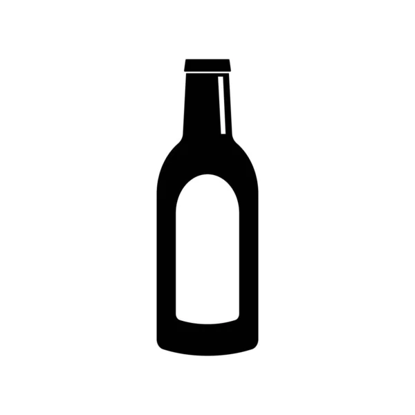 Wine Bottle Silhouette Icon Alcoholic Drink Editable Vector — Stock Vector