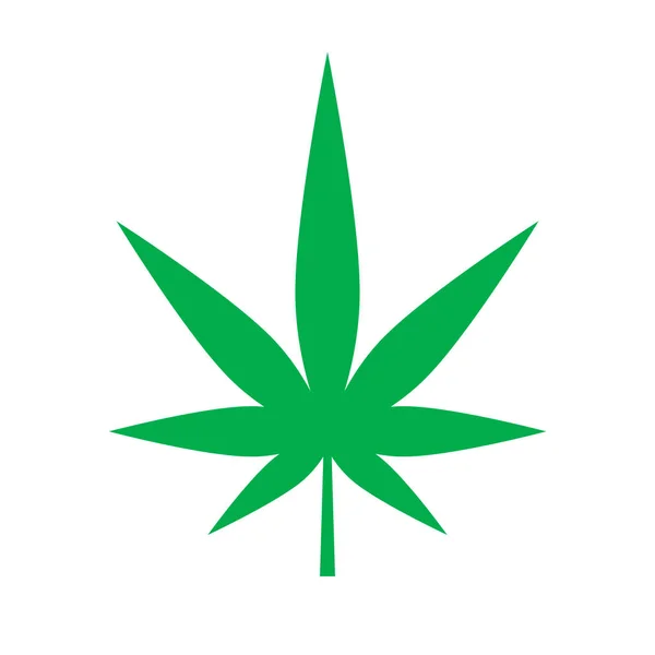 Icône Feuille Cannabis Design Plat Vecteur Modifiable — Image vectorielle