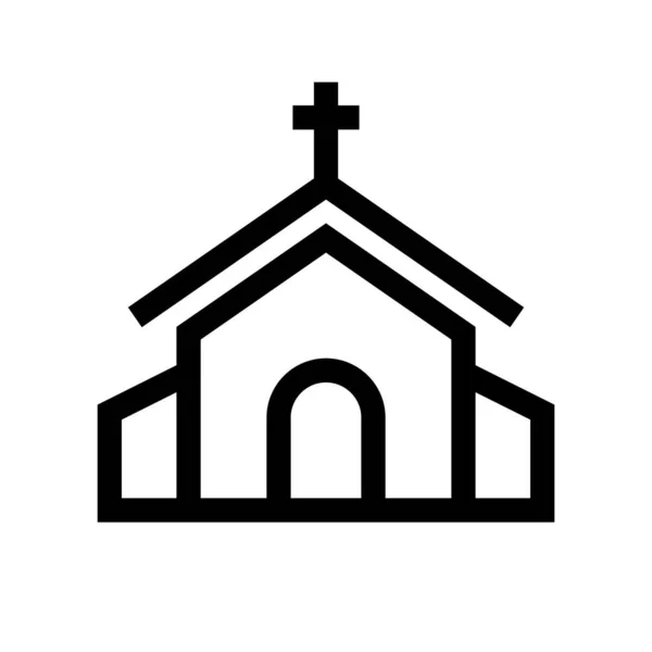 Simple Chapel Icon Christian Church Worship Editable Vector — Stock Vector