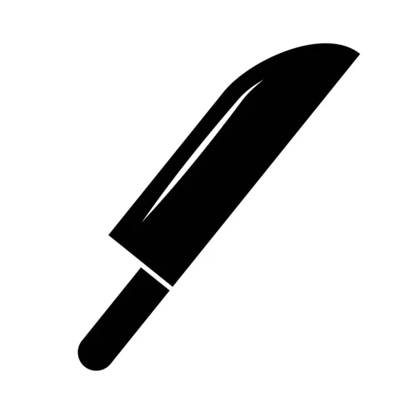 光沢のあるナイフのシルエットアイコン フルーツナイフだ 編集可能なベクトル — ストックベクタ