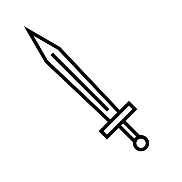 Icono Espada Simple Ataque Vector Editable — Vector de stock