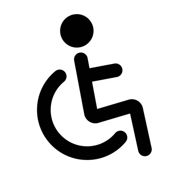 Icona Sagoma Segno Sedia Rotelle Segno Disabilità Segnale Parcheggio Vettore — Vettoriale Stock