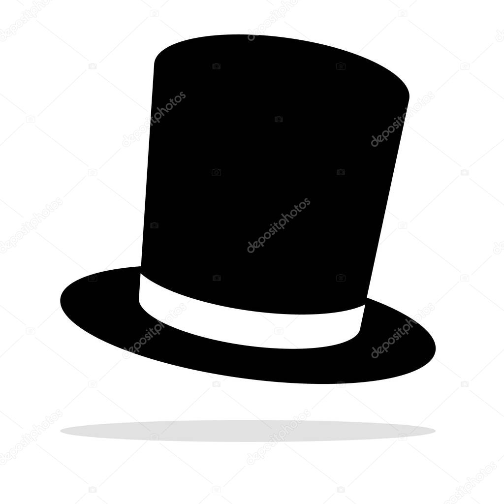 Silk hat and shadow icons. Editable vector.