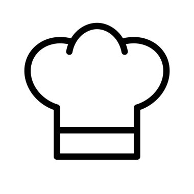 Basit şef şapkası ikonu. Restoran şefi. Düzenlenebilir vektör.