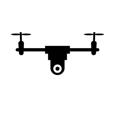 Basit dron siluet simgesi. Düzenlenebilir vektör.