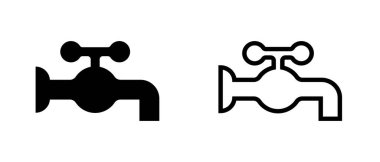 Su musluğu simgesi seti. Su musluğu. Düzenlenebilir vektör.