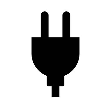 Elektrik prizinin siluet simgesi. Adaptör simgesi. Düzenlenebilir vektör.