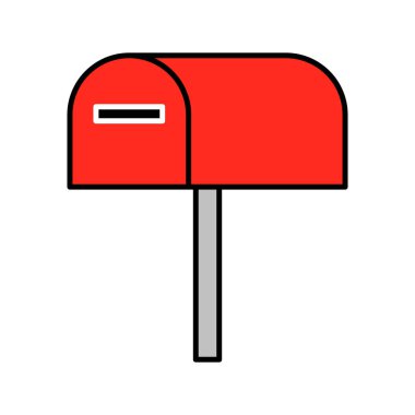 Kırmızı posta kutusu simgesi. Posta kutusu. Düzenlenebilir vektör.